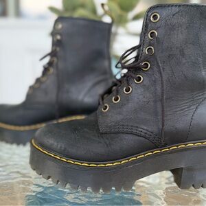 Dr. Martens Black Leather Combat Boots